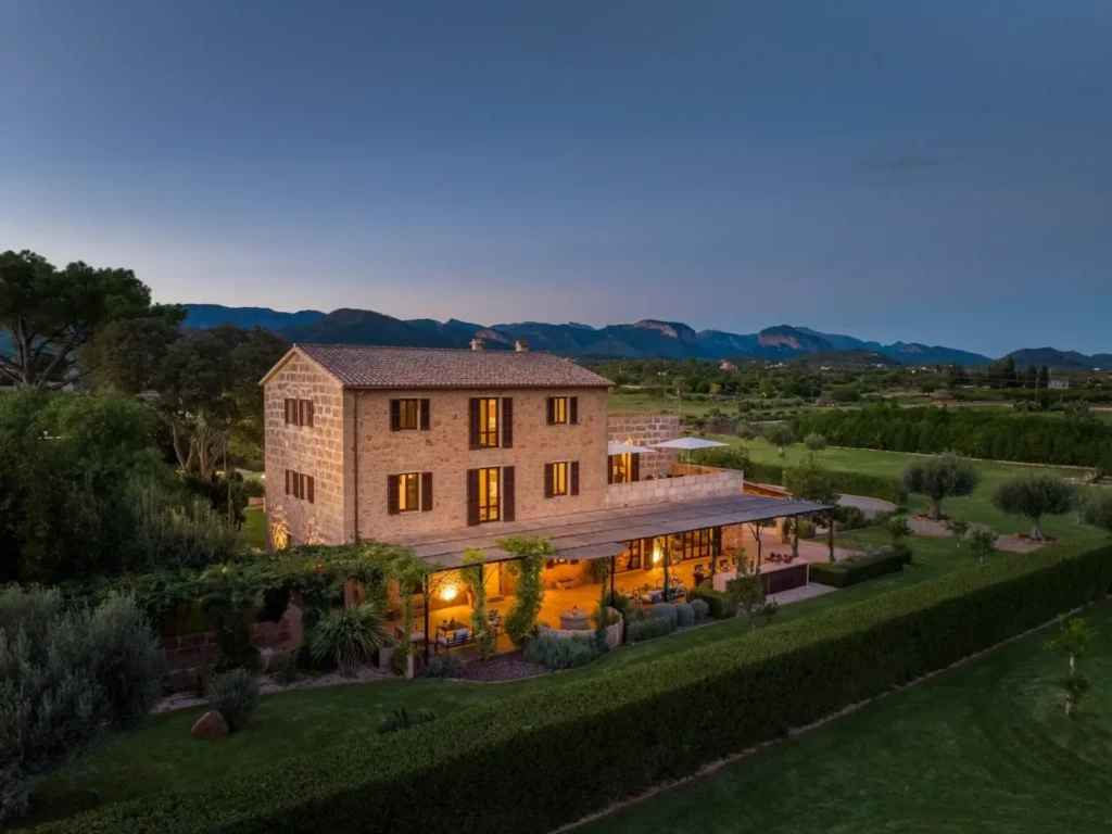Cas Metge Matas luxury villa in Santa Maria del Cami Mallorca surrounded by Mediterranean gardens and Tramuntana mountain views