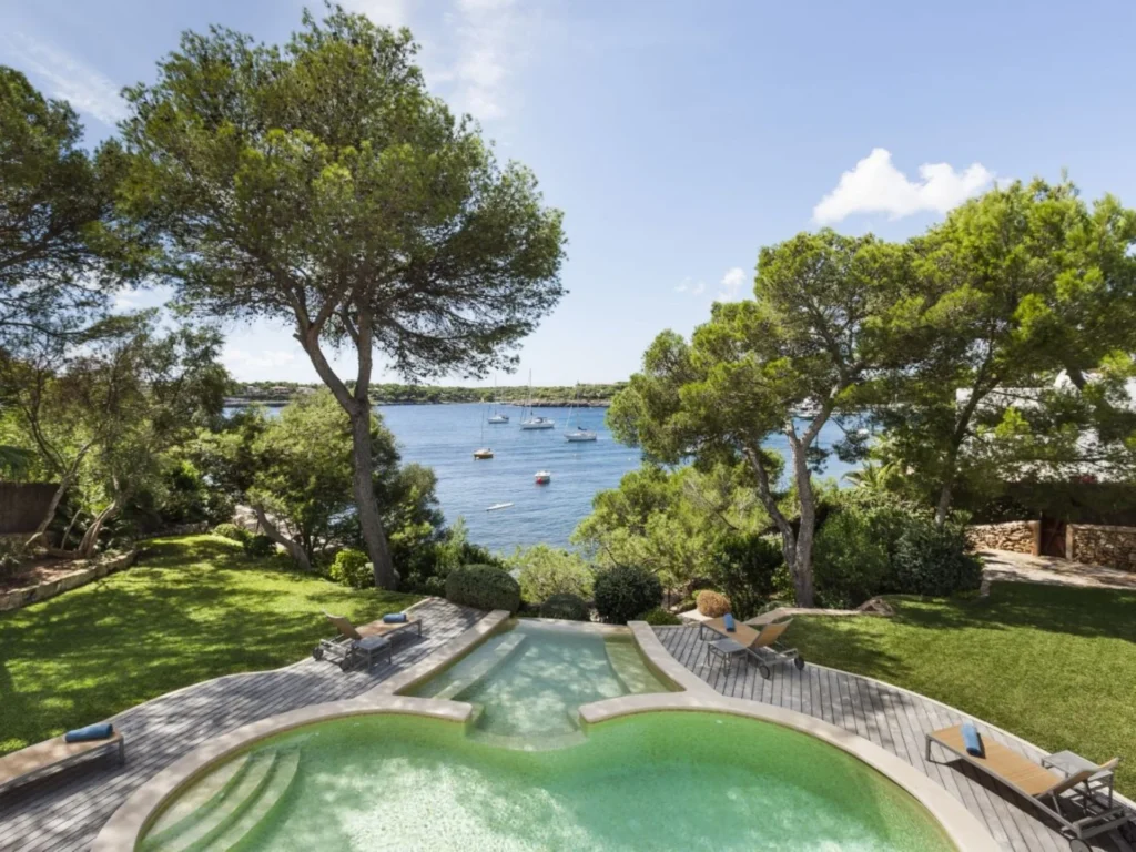 Private swimming pool with sea views at Villa El Ancla luxury villa in Portopetro Mallorca
