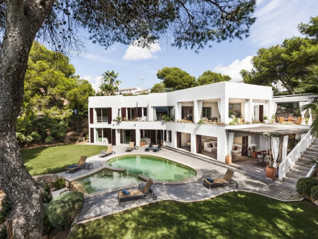 Private pool at Villa El Ancla luxury villa with sea views in Portopetro Mallorca