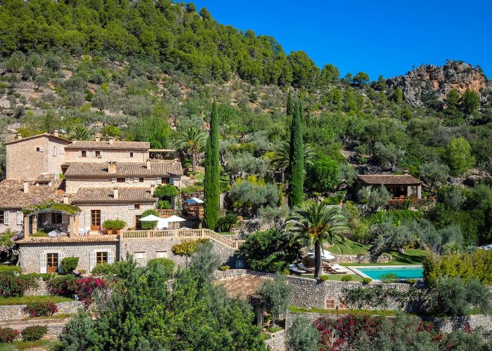 Son Salas luxury finca exterior in Sóller Mallorca surrounded by olive groves