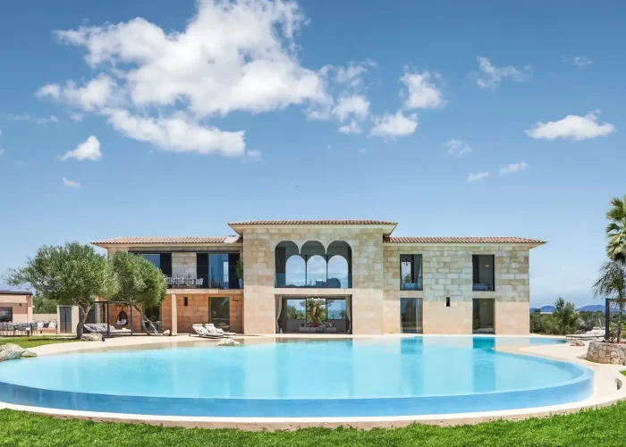 Stone architecture of Eden Roc luxury villa in Es Trenc Mallorca